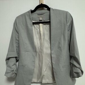 H&M Gray Checkered Blazer